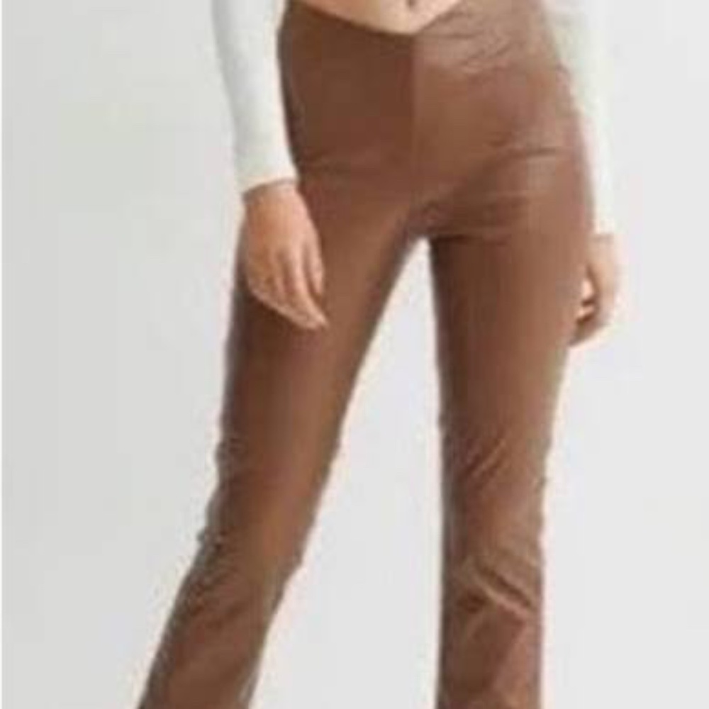 H&M Faux Leather Pull-On Flare Pants (TikTok Viral)